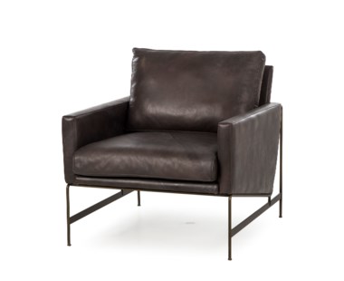 Vanessa Chair - Destroyed Black Leather (UK)